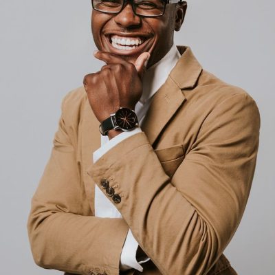 Cheerful African American businessman